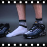 SneakFreaxx Chaussettes basses WHITE BLACK SHORT Blanc-Noir